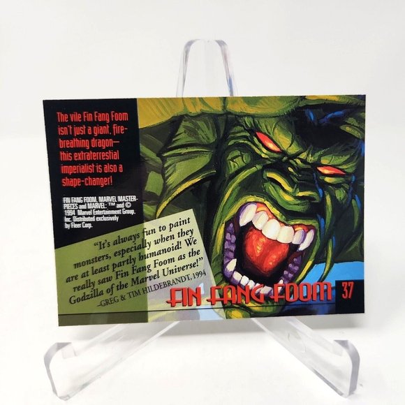 1994 Marvel Masterpieces Fin Fang Foom #37 Fleer Hildebrandt Brothers (b4) - Picture 2 of 2